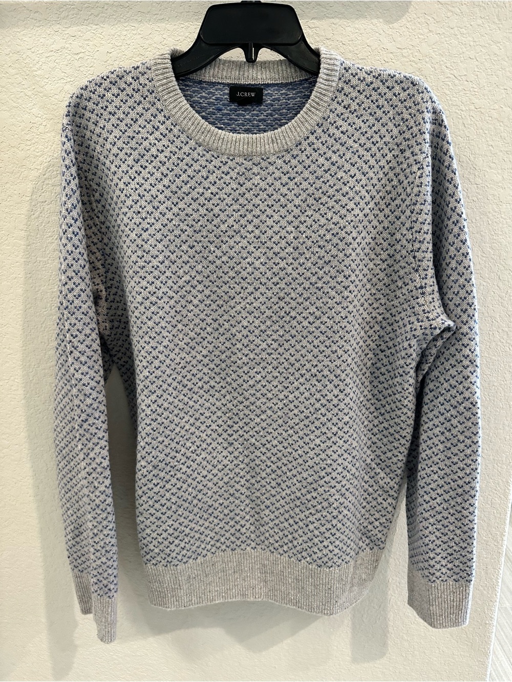 J. Crew Men’s medium creek sweater in rugged merino donegal bird’s-eye